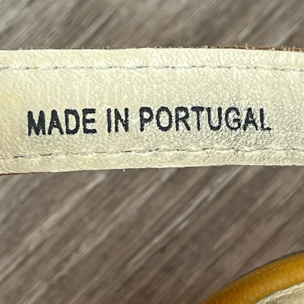 Fly London Yellow Leather‎ Wedge Peep Toe Ankle Strap Sandals EU 38 US 7.5